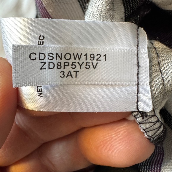 Calvin Klein Black Sheath Dress with Striped Hem Size 12 Jersey Casual Rear Zip - Picture 10 of 16